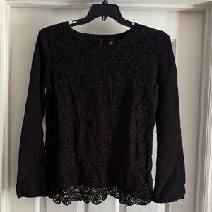 Skye's the Limit Elegant Black Crochet Top